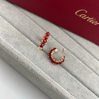 [Dawnora Jewelry]CLASH 7.9MM AGATE CHALCEDONY EARRINGS
