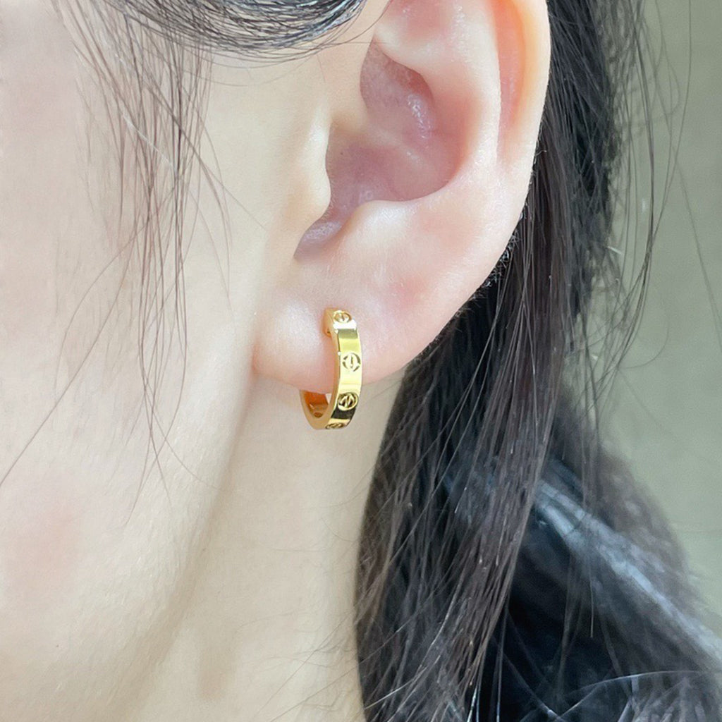[Dawnora Jewelry]LOVE EARRINGS 2.65 MM NO DIAMOND SMALL