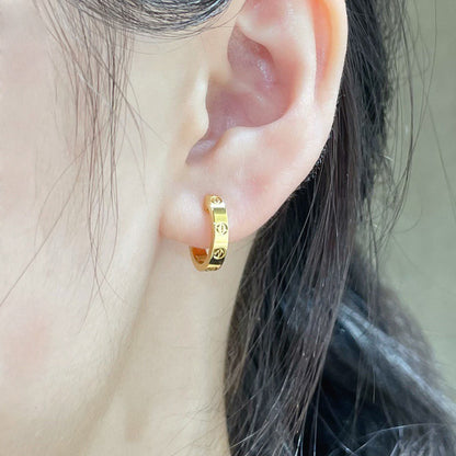 [Dawnora Jewelry]LOVE EARRINGS 2.65 MM NO DIAMOND SMALL