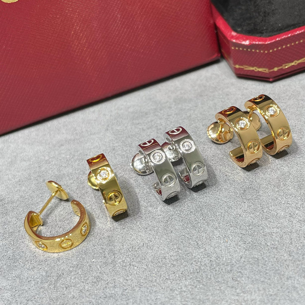 [Dawnora Jewelry]LOVE EARRINGS 5.7MM 2 DIAMONDS