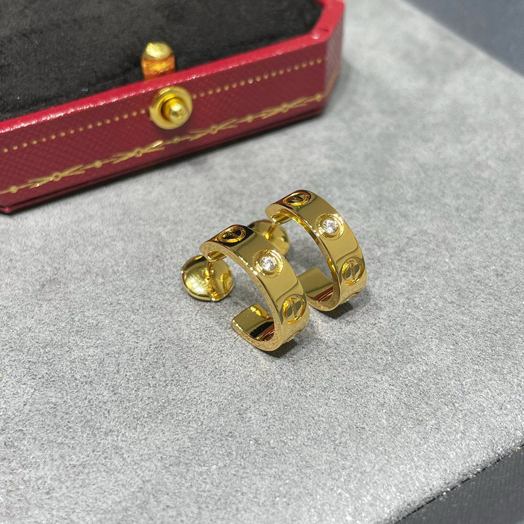 [Dawnora Jewelry]LOVE EARRINGS 5.7MM 2 DIAMONDS