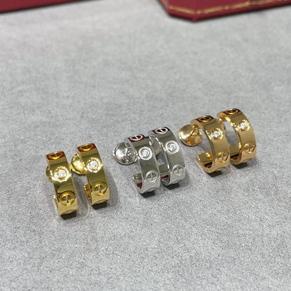 [Dawnora Jewelry]LOVE EARRINGS 5.7MM 2 DIAMONDS