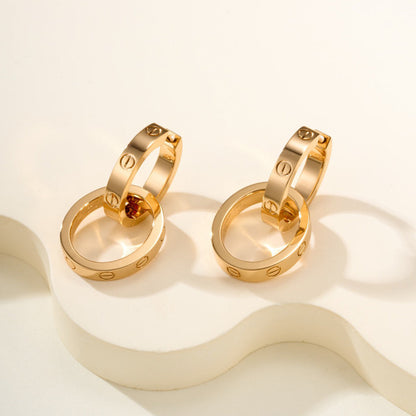 [Dawnora Jewelry]LOVE 3.3MM DANGLE EARRINGS