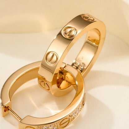 [Dawnora Jewelry]LOVE 3.3MM DANGLE HALF DIAMOND EARRINGS