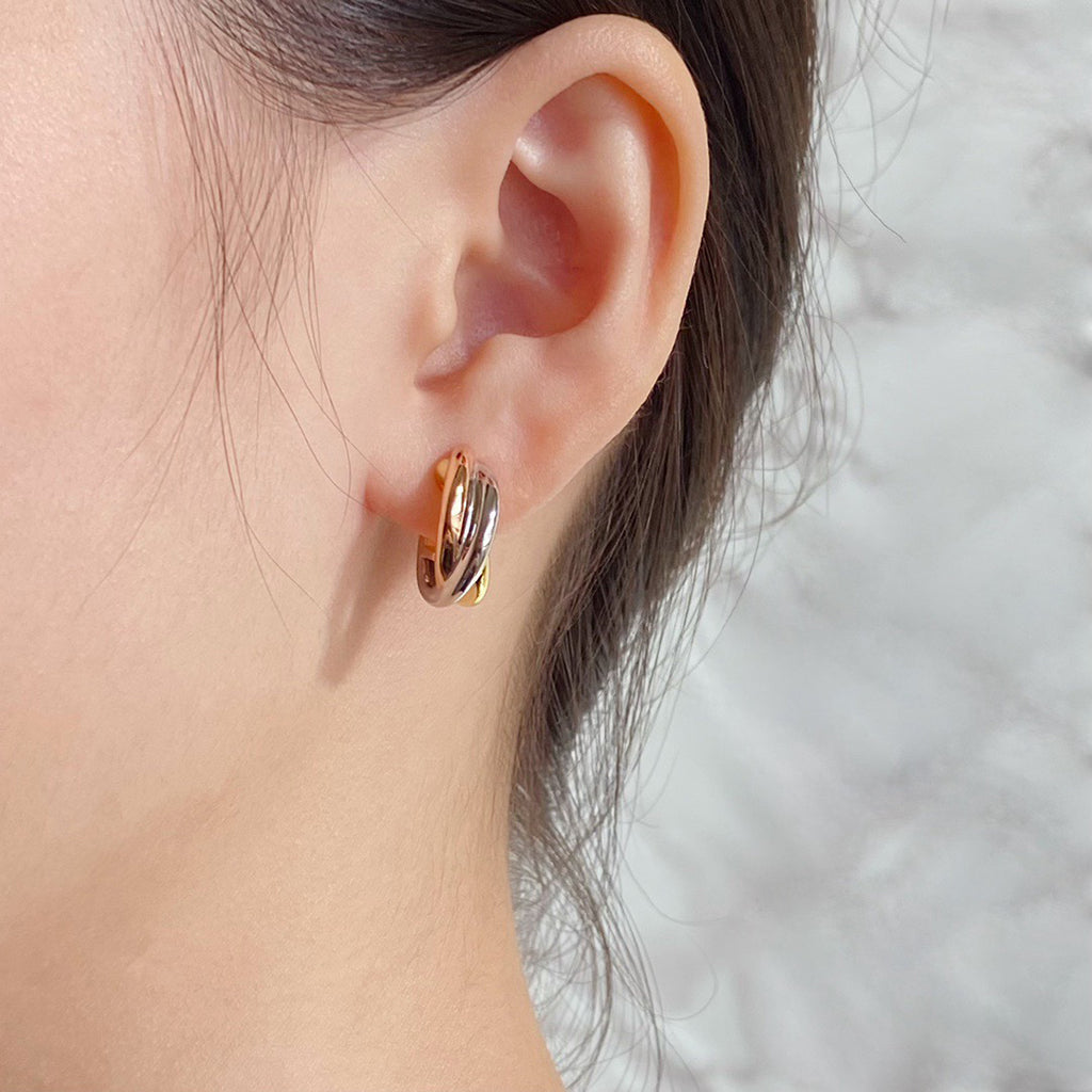 [Dawnora Jewelry]TRINITY ON DIAMOND CLASSIC EARRINGS