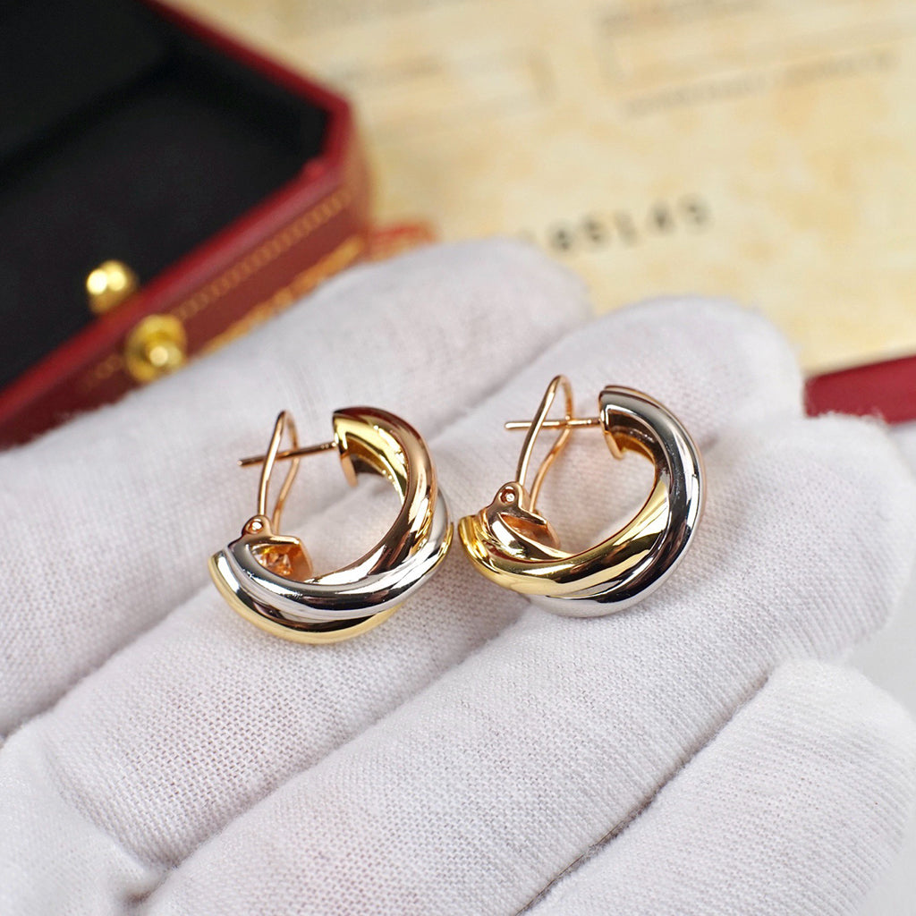 [Dawnora Jewelry]TRINITY ON DIAMOND CLASSIC EARRINGS