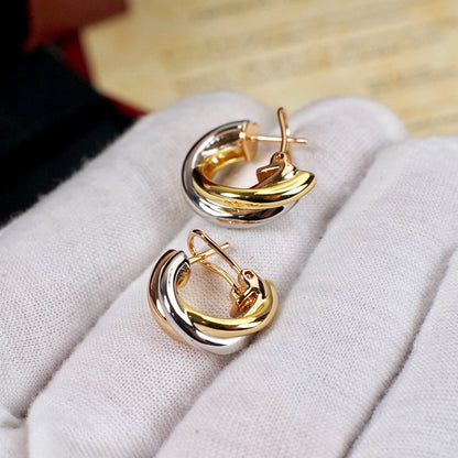 [Dawnora Jewelry]TRINITY ON DIAMOND CLASSIC EARRINGS