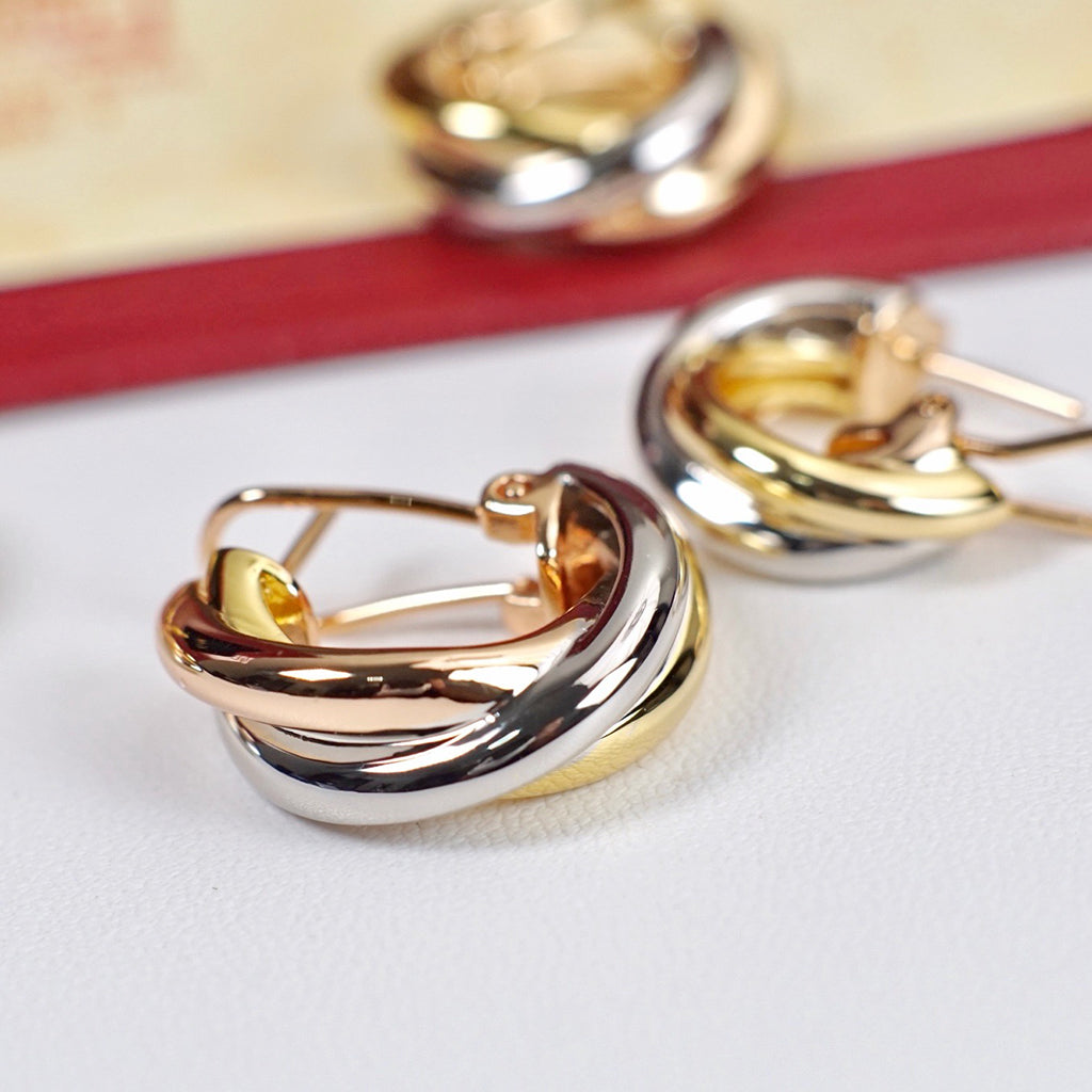 [Dawnora Jewelry]TRINITY ON DIAMOND CLASSIC EARRINGS