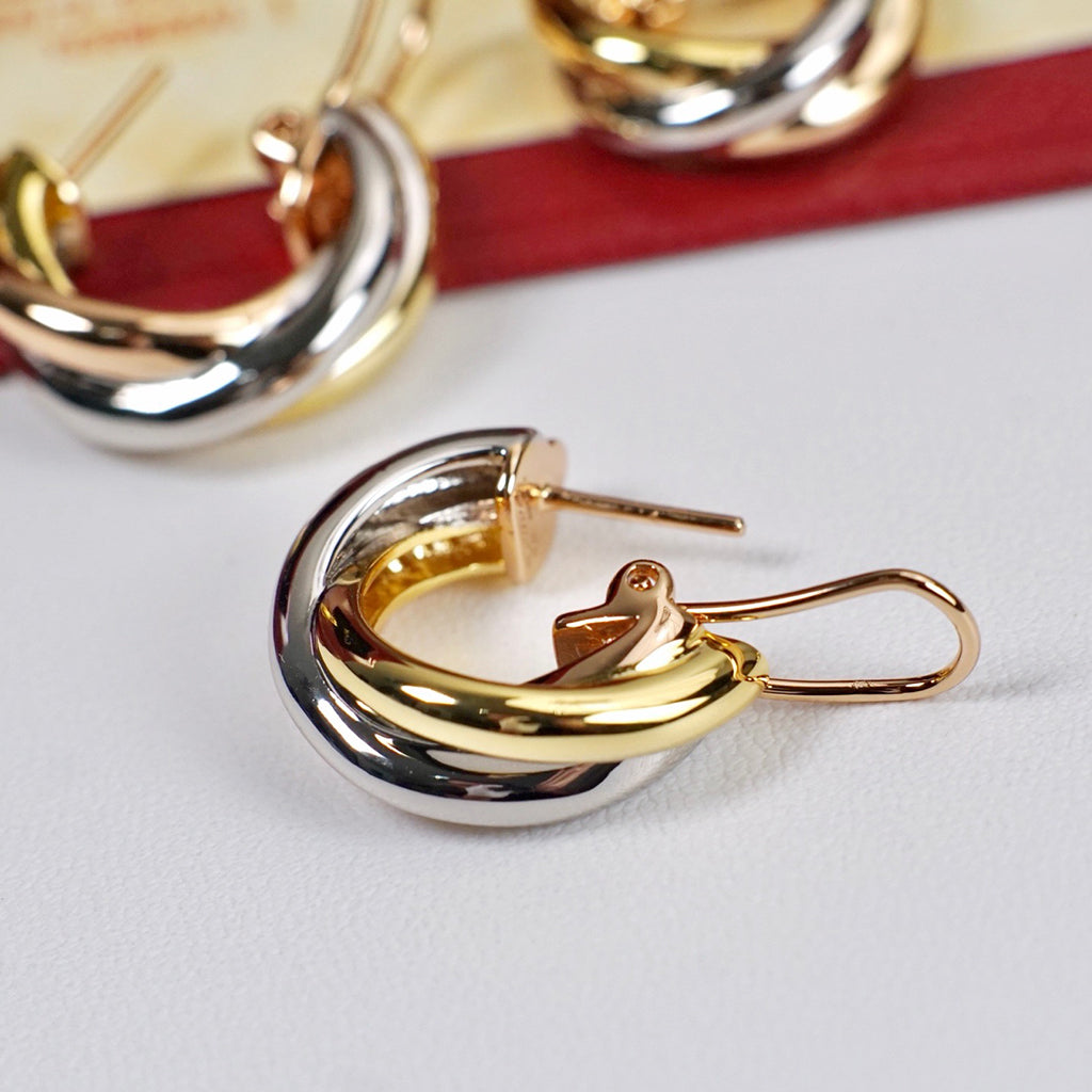[Dawnora Jewelry]TRINITY ON DIAMOND CLASSIC EARRINGS