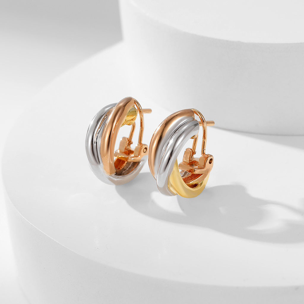 [Dawnora Jewelry]TRINITY ON DIAMOND CLASSIC EARRINGS