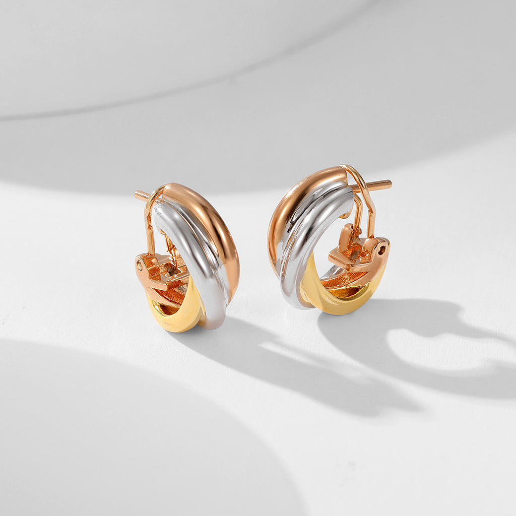 [Dawnora Jewelry]TRINITY ON DIAMOND CLASSIC EARRINGS