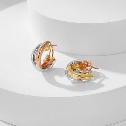 [Dawnora Jewelry]TRINITY ON DIAMOND CLASSIC EARRINGS