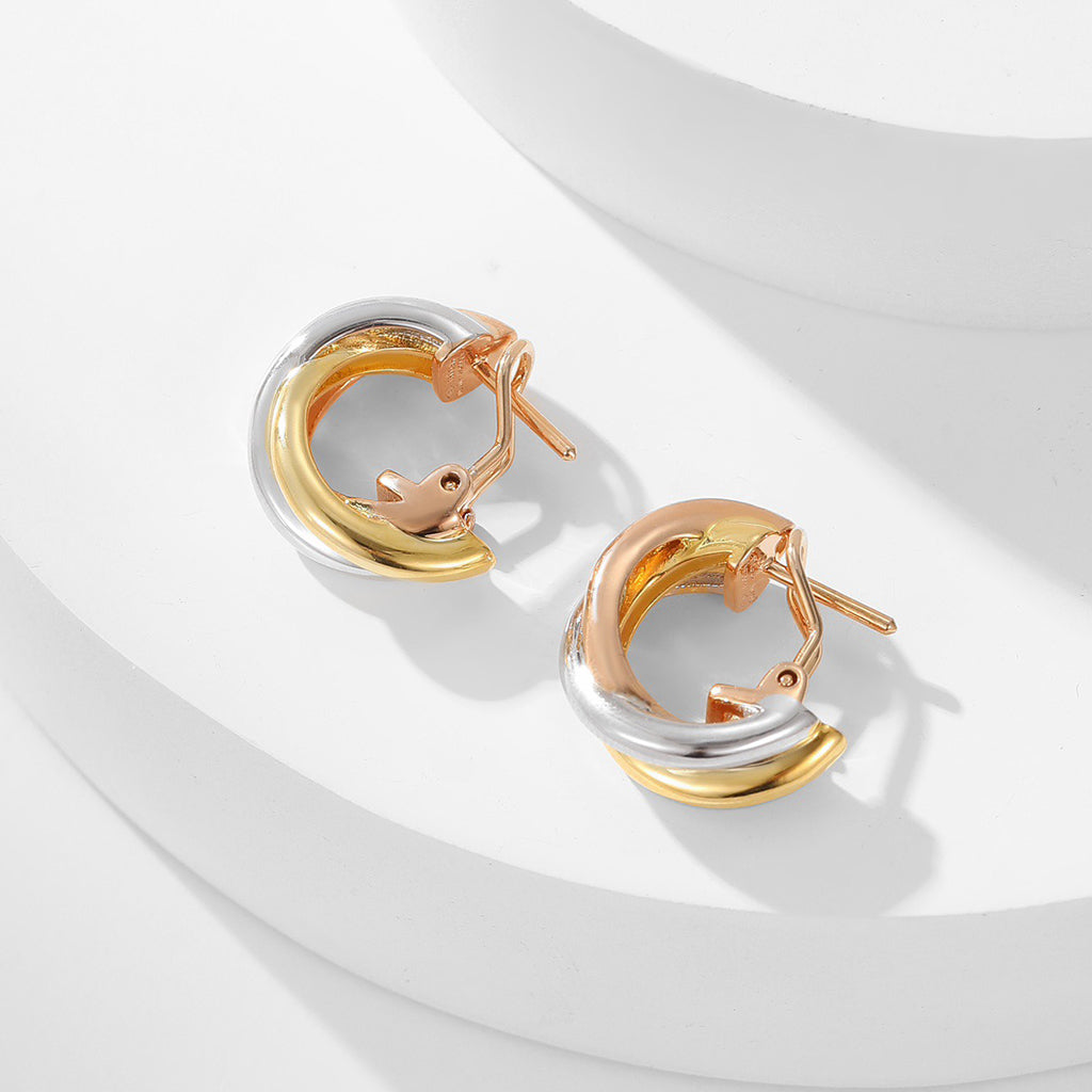[Dawnora Jewelry]TRINITY ON DIAMOND CLASSIC EARRINGS