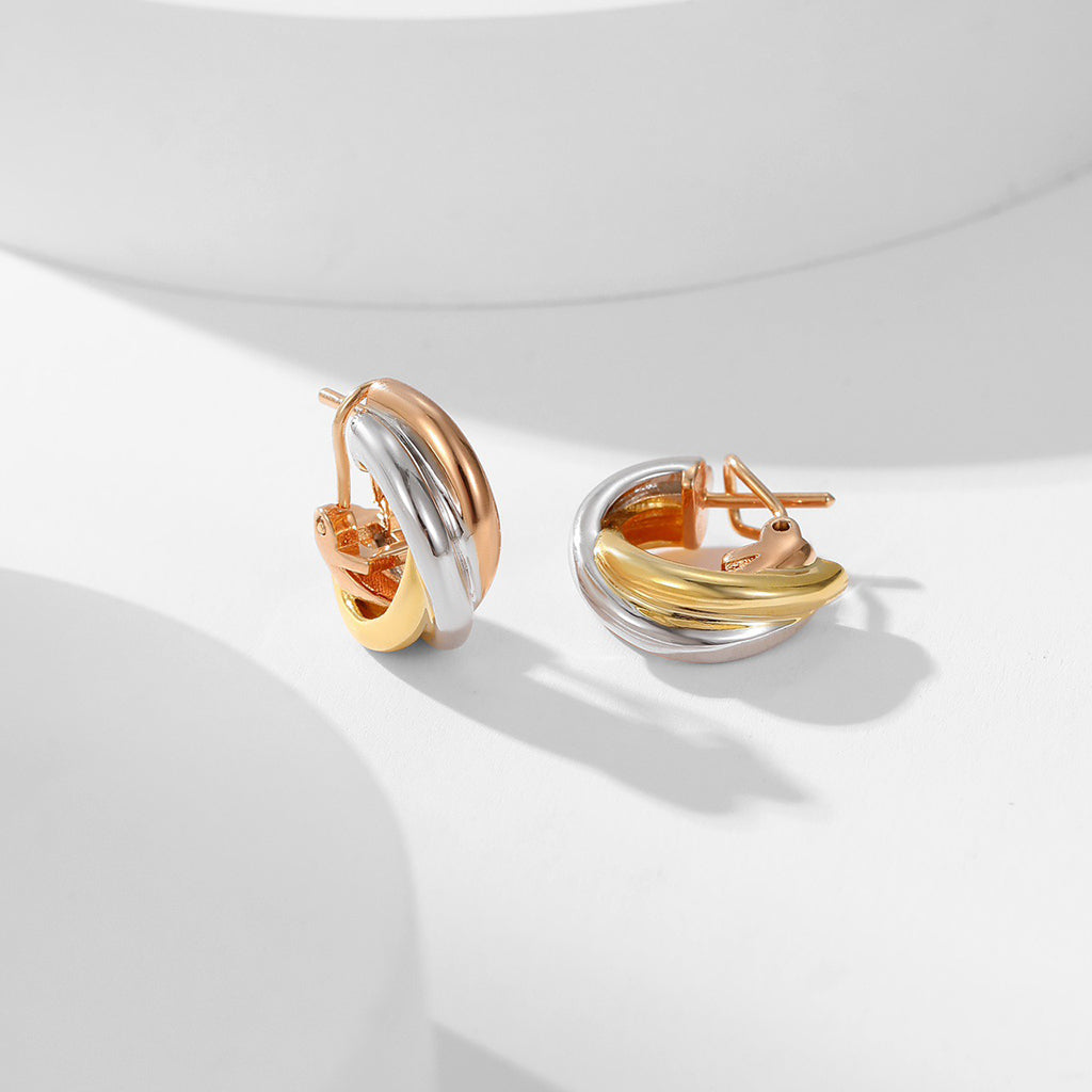 [Dawnora Jewelry]TRINITY ON DIAMOND CLASSIC EARRINGS