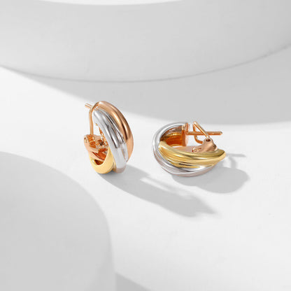 [Dawnora Jewelry]TRINITY ON DIAMOND CLASSIC EARRINGS