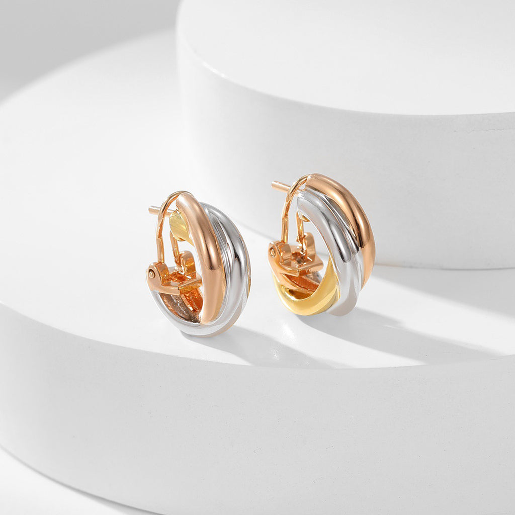 [Dawnora Jewelry]TRINITY ON DIAMOND CLASSIC EARRINGS