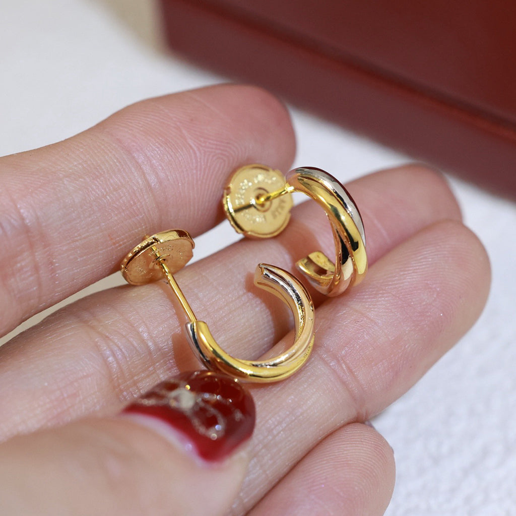 [Dawnora Jewelry]TRINITY ON DIAMOND MINI EARRINGS
