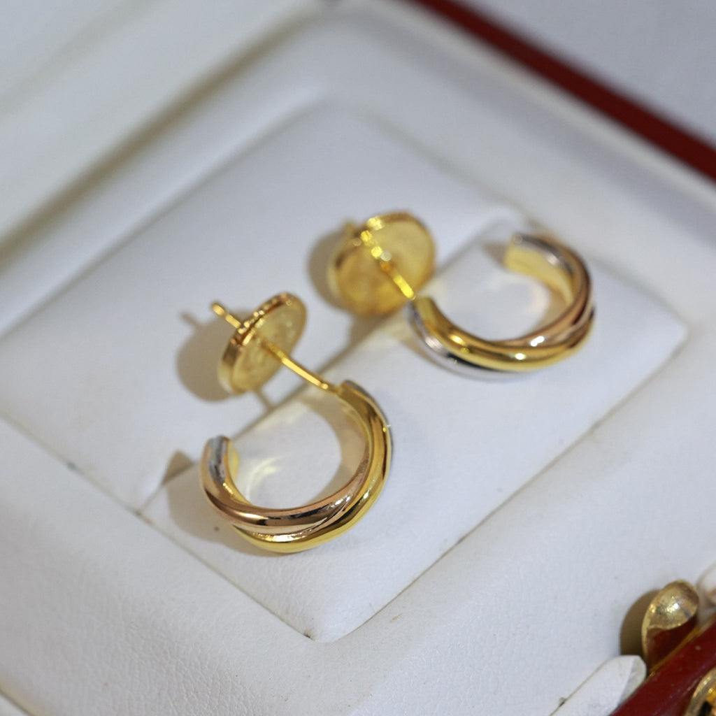 [Dawnora Jewelry]TRINITY ON DIAMOND MINI EARRINGS