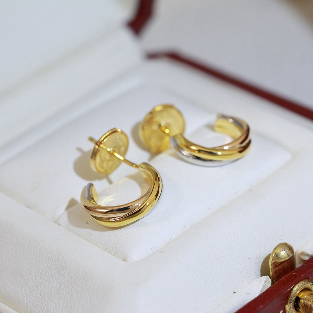 [Dawnora Jewelry]TRINITY ON DIAMOND MINI EARRINGS