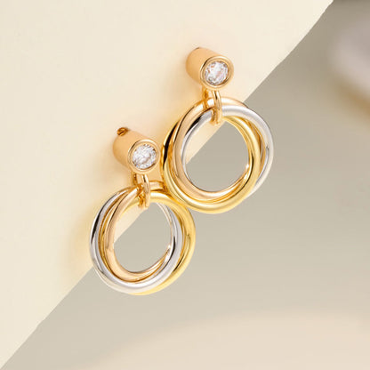 [Dawnora Jewelry]TRINITY ON DIAMOND  EARRINGS
