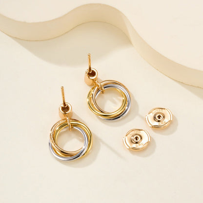 [Dawnora Jewelry]TRINITY ON DIAMOND  EARRINGS