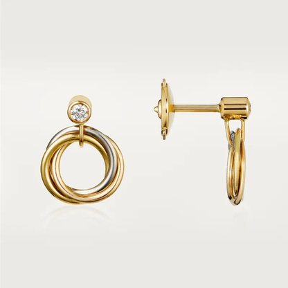 [Dawnora Jewelry]TRINITY ON DIAMOND  EARRINGS