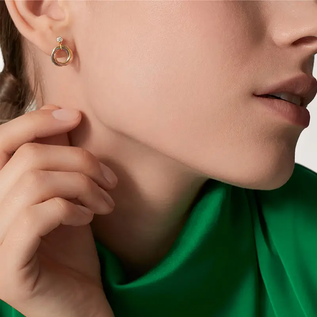 [Dawnora Jewelry]TRINITY ON DIAMOND  EARRINGS