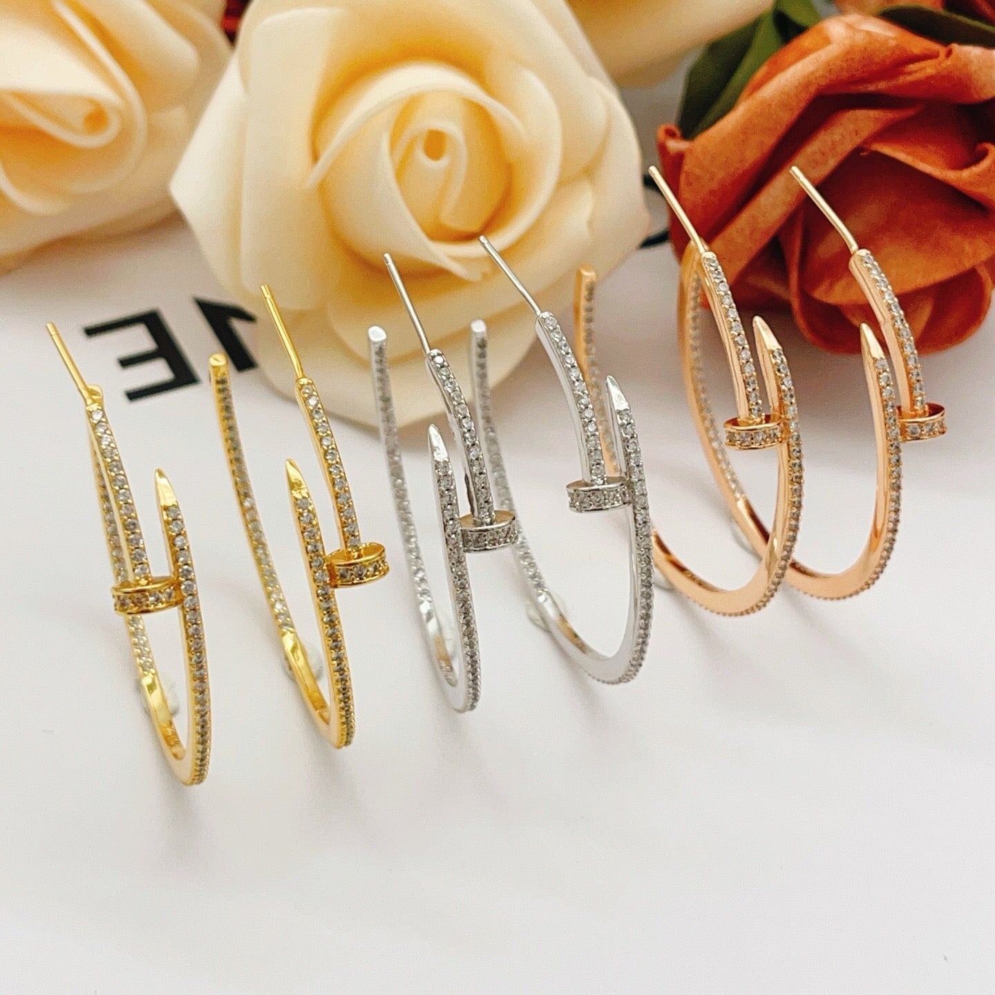[Dawnora Jewelry]JUSTE FULL DIAMOND LARGE EARRINGS
