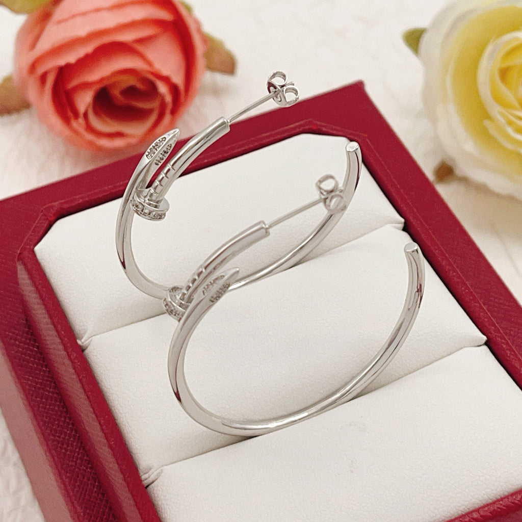 [Dawnora Jewelry]JUSTE HALF DIAMOND LARGE EARRINGS