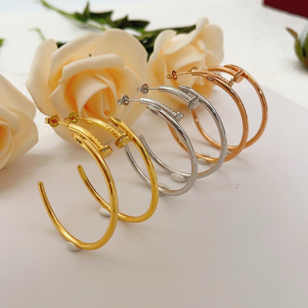 [Dawnora Jewelry]JUSTE HALF DIAMOND LARGE EARRINGS