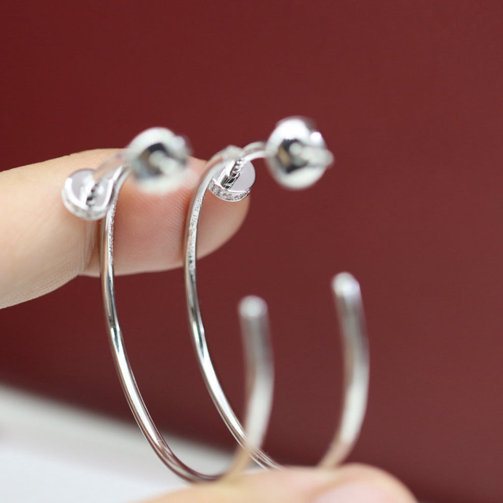 [Dawnora Jewelry]JUSTE HALF DIAMOND LARGE EARRINGS