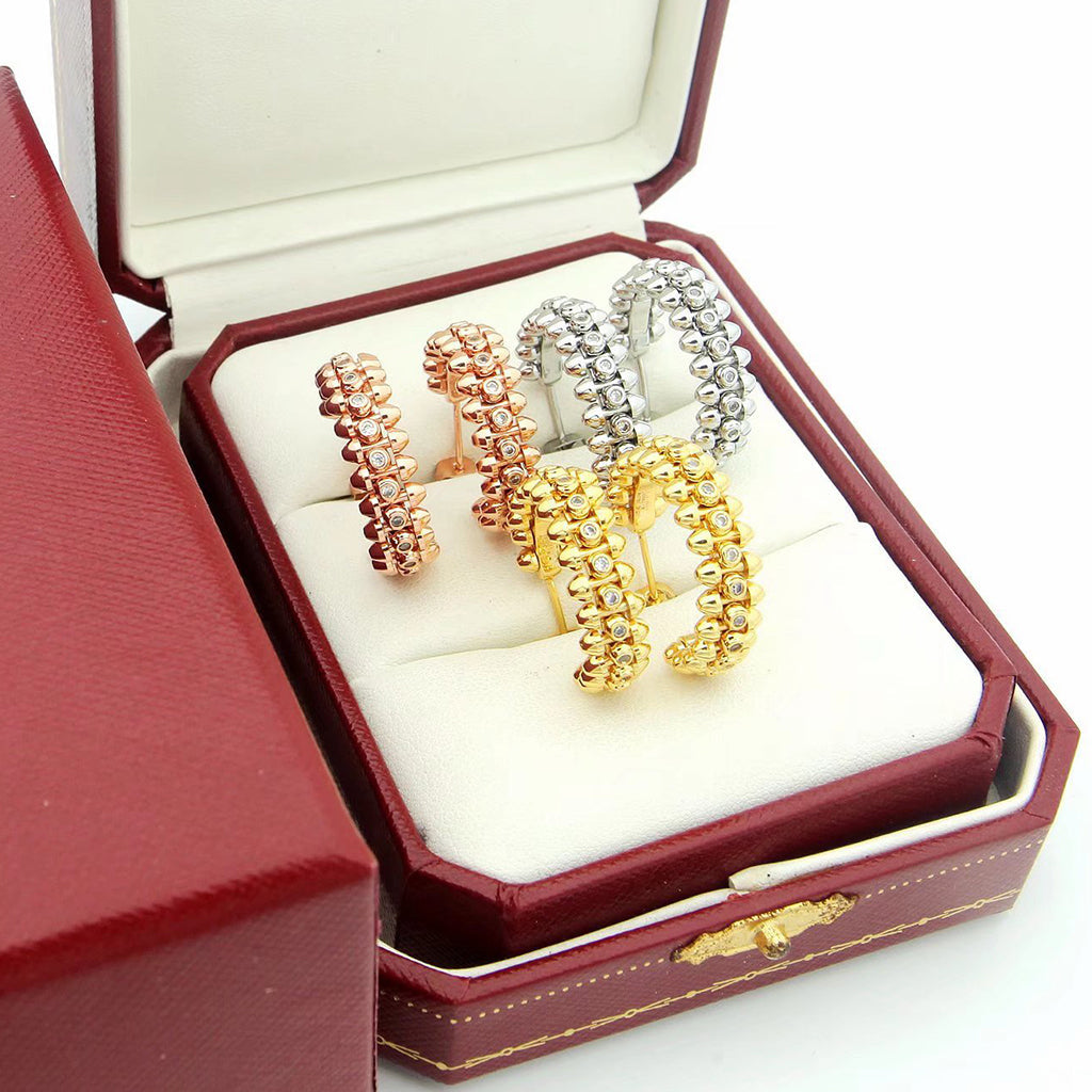 [Dawnora Jewelry]CLASH FULL DIAMOND MEDIUM EARRINGS