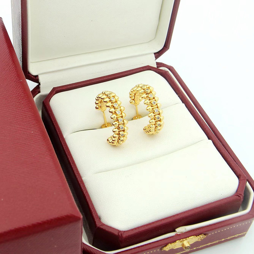 [Dawnora Jewelry]CLASH FULL DIAMOND MEDIUM EARRINGS