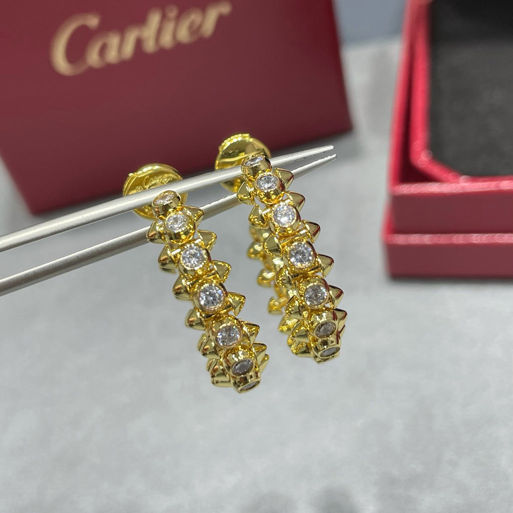 [Dawnora Jewelry]CLASH FULL DIAMOND MEDIUM EARRINGS