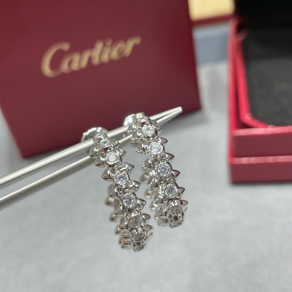 [Dawnora Jewelry]CLASH FULL DIAMOND MEDIUM EARRINGS