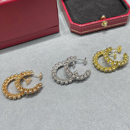 [Dawnora Jewelry]CLASH FULL DIAMOND MEDIUM EARRINGS