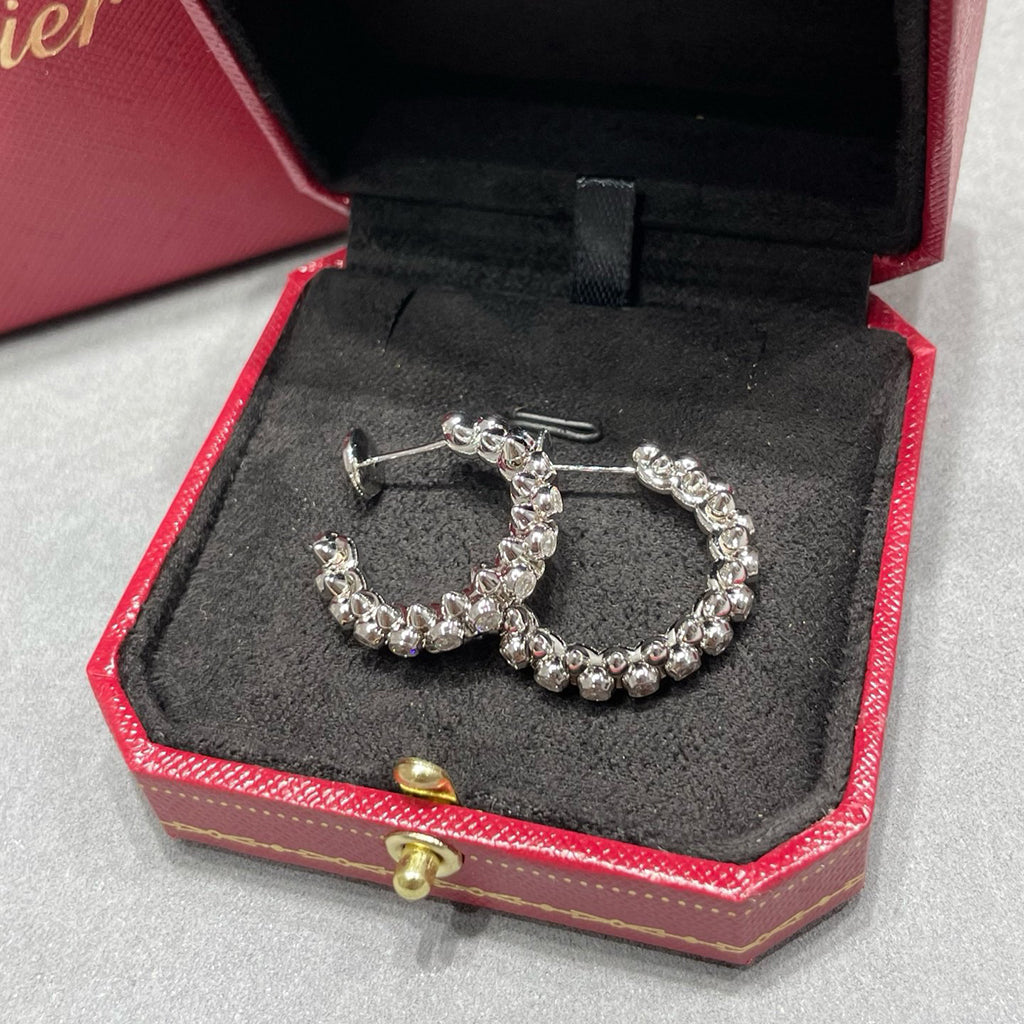 [Dawnora Jewelry]CLASH FULL DIAMOND MEDIUM EARRINGS