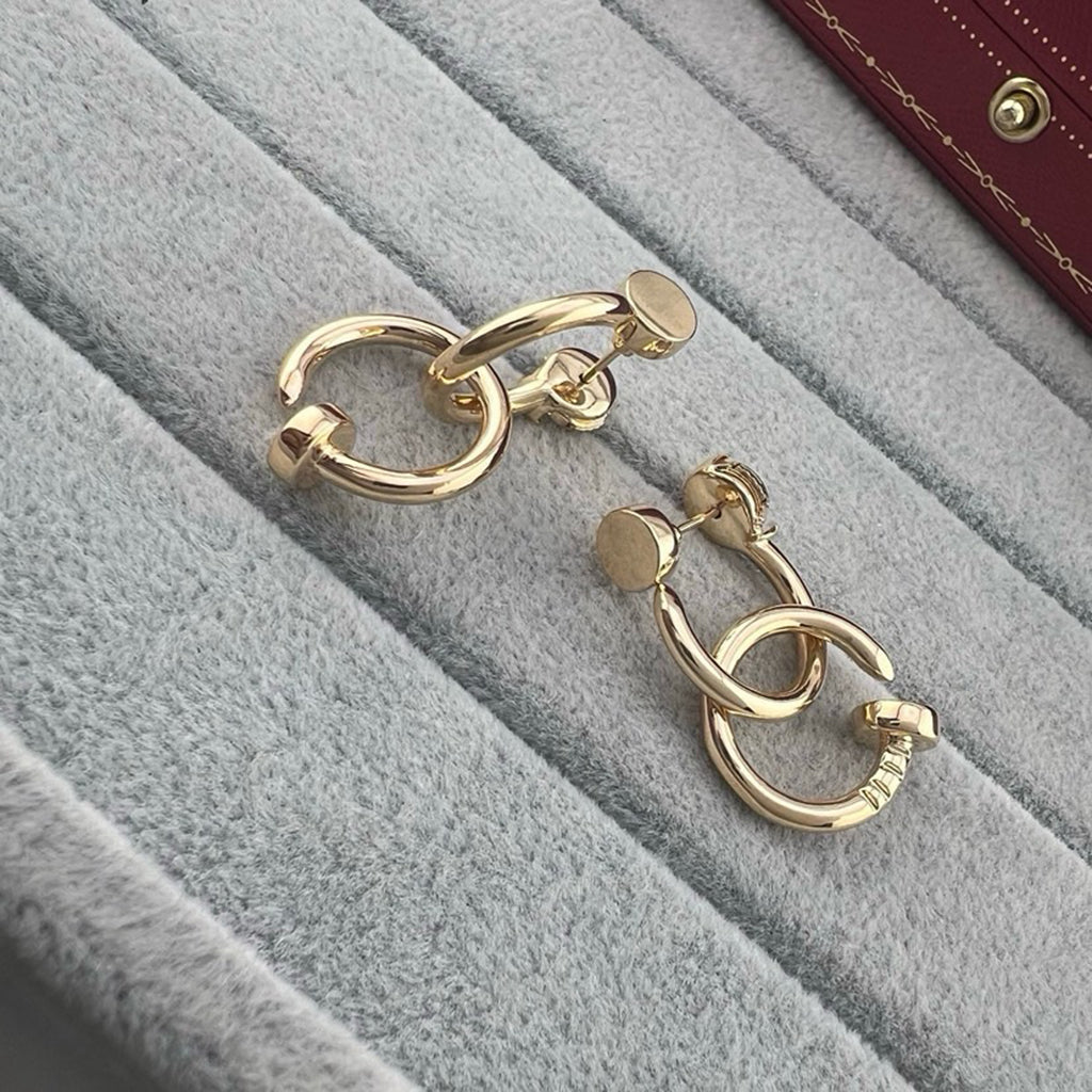 [Dawnora Jewelry]JUSTE NO DIAMOND DOUBLE EARRINGS