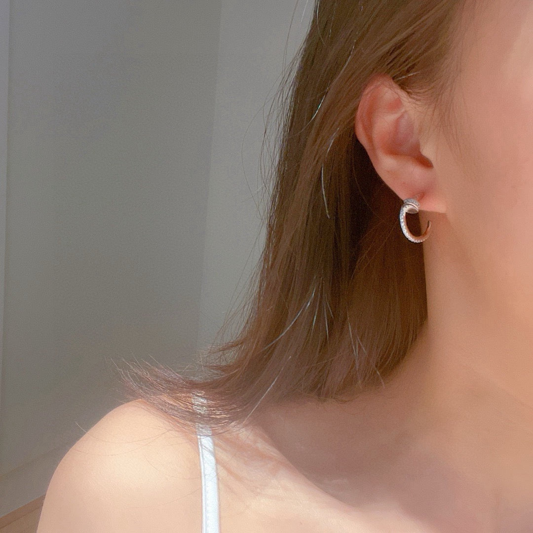 [Dawnora Jewelry]JUSTE FULL DIAMOND DOUBLE EARRINGS