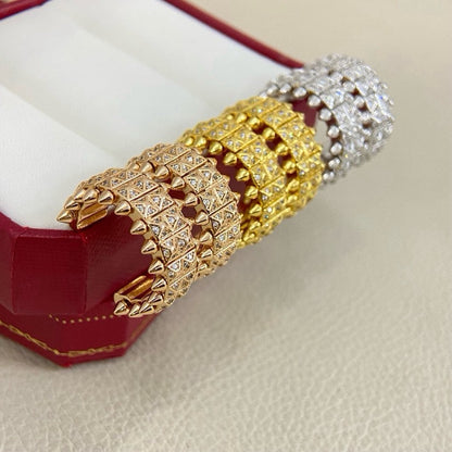 [Dawnora Jewelry]CLASH 9.2MM FULL DIAMOND DOUBLE ROW EARRINGS