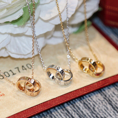 [Dawnora Jewelry]LOVE DOUBLE RING NECKLACE