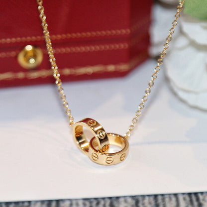 [Dawnora Jewelry]LOVE DOUBLE RING NECKLACE