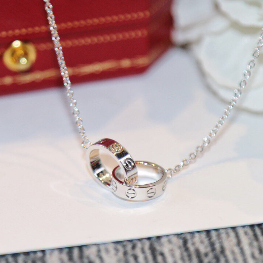 [Dawnora Jewelry]LOVE DOUBLE RING NECKLACE