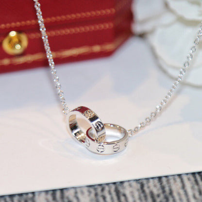 [Dawnora Jewelry]LOVE DOUBLE RING NECKLACE