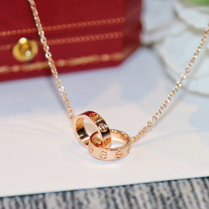 [Dawnora Jewelry]LOVE DOUBLE RING NECKLACE