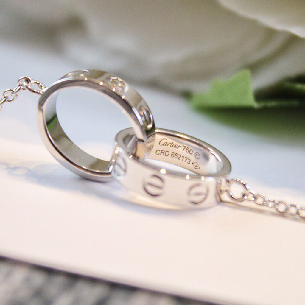 [Dawnora Jewelry]LOVE DOUBLE RING NECKLACE