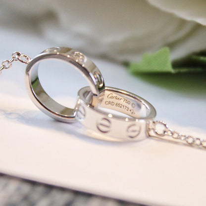 [Dawnora Jewelry]LOVE DOUBLE RING NECKLACE