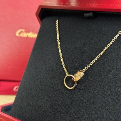 [Dawnora Jewelry]LOVE DOUBLE RING NECKLACE