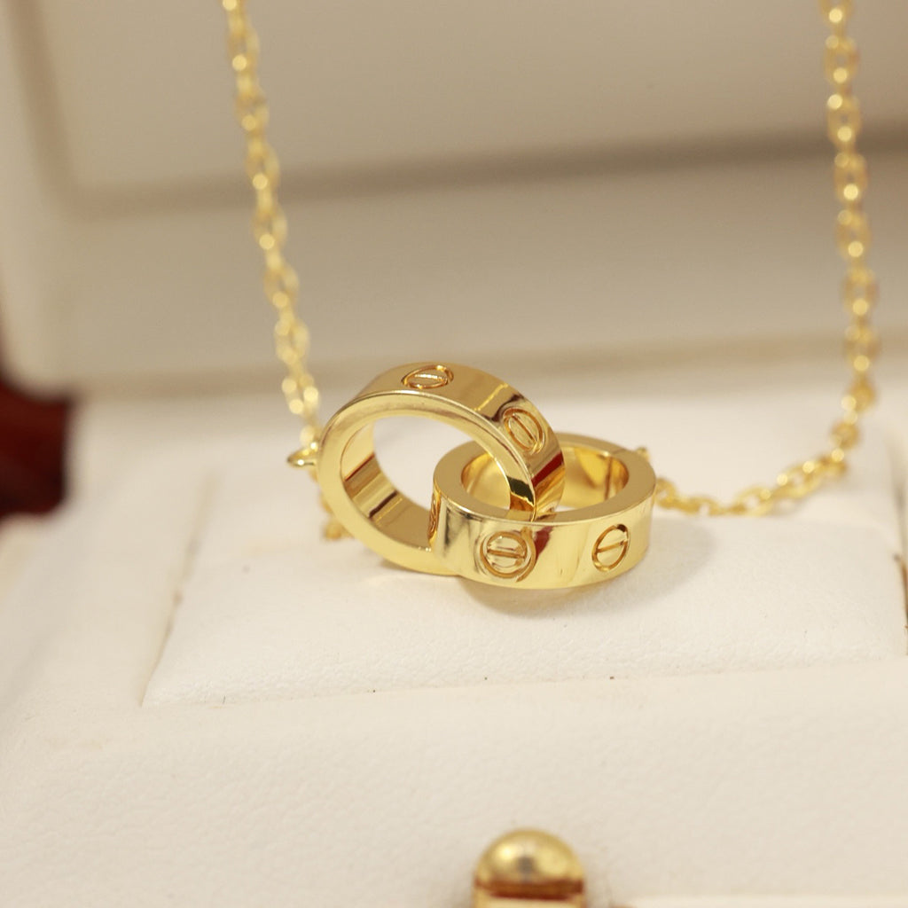[Dawnora Jewelry]LOVE DOUBLE RING NECKLACE