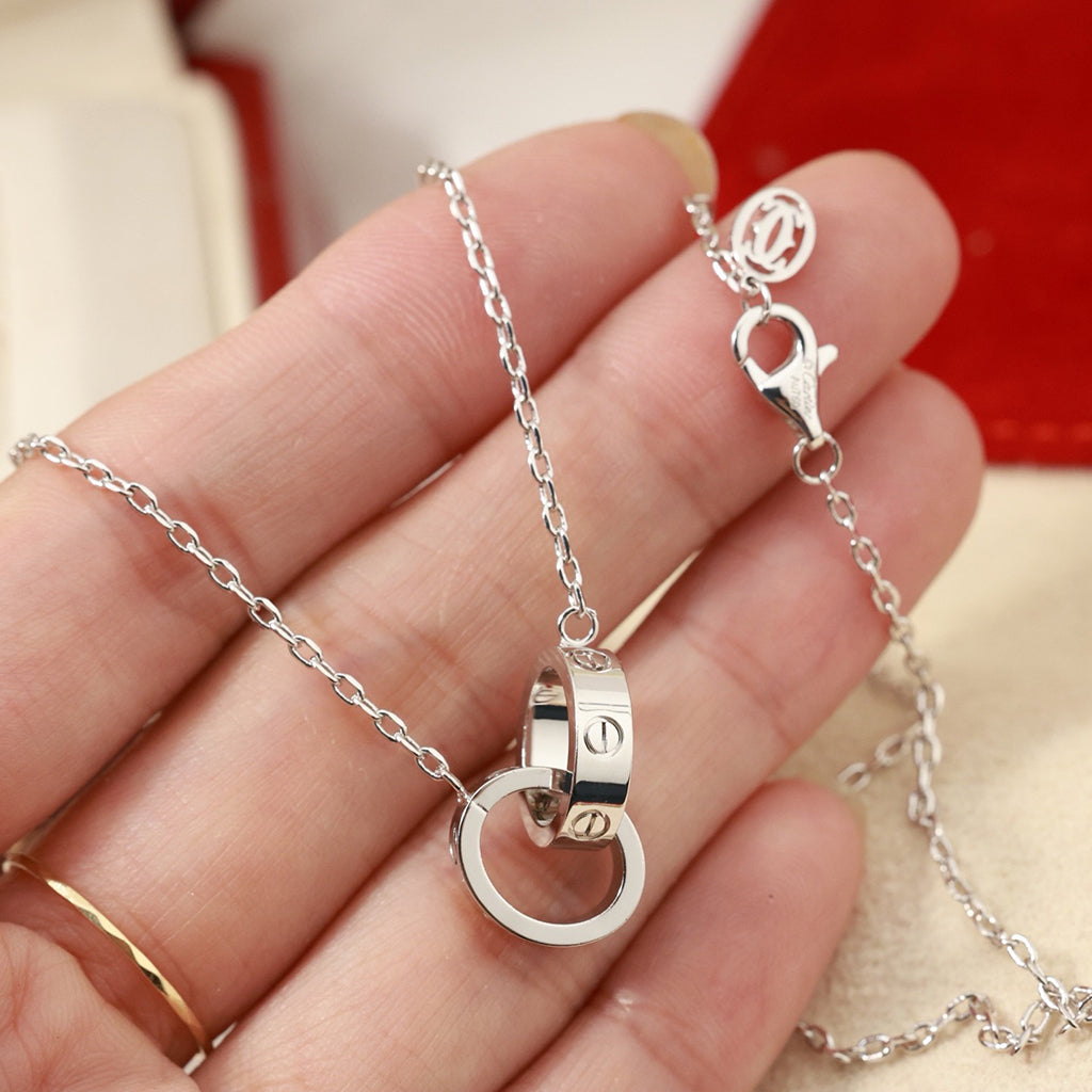 [Dawnora Jewelry]LOVE DOUBLE RING NECKLACE